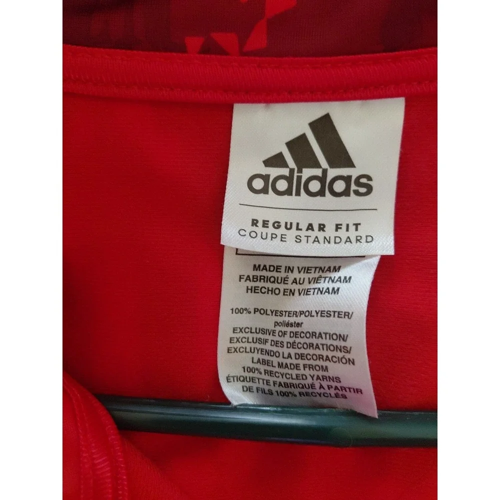 Adidas Red Track Abstract Print Full Zip Up Jacket Boys 14/16 Casual Travel